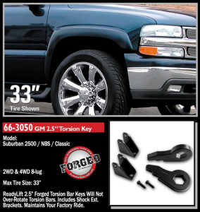 ReadyLift - ReadyLIFT | 2000-2010 Chevrolet/GMC 2500/3500HD 2.5'' Front Leveling Kit (Forged Torsion Key) | 66-3050 - Image 5
