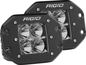 RIGID Industries | D-Series PRO LED Light; Flood Optic, Flush Mount, Pair | 212113
