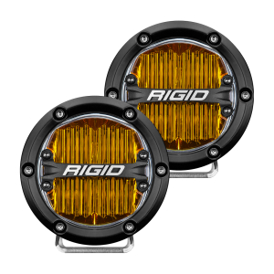 Rigid Industries - RIGID Industries | 360-Series 4" Round SAE J583 Compliant Street Legal LED Fog Light; Selective Yellow, Pair | 36111 - Image 1