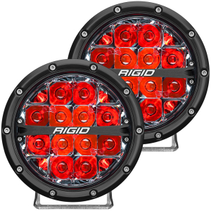 Rigid Industries - RIGID Industries | 360-Series 6" Round LED Off-Road Light; Spot Beam Pattern for High Speeds, Red Backlight, Pair | 36203 - Image 1