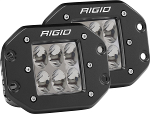 Rigid Industries - RIGID Industries | D-Series PRO LED Light; Driving Optic, Flush Mount, Black Housing, Pair | 512313 - Image 1
