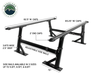 Overland Vehicle Systems - Overland Vehicle Systems | Freedom Truck Bed Rack w/Crossbars & Side Supports | 22040100 - Image 14