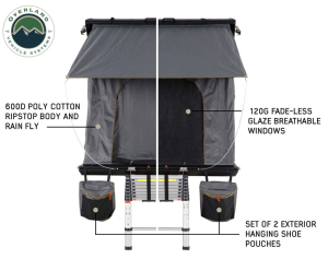 Overland Vehicle Systems - Overland Vehicle Systems | Mamba 3 Clamshell Aluminum Roof Top Tent | 18099901 - Image 3