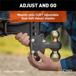 CURT - CURT 45934 HD Dual Ball Attachment for Weight Distribution Shank - Image 1
