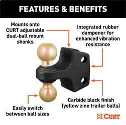 CURT - CURT 45934 HD Dual Ball Attachment for Weight Distribution Shank - Image 5