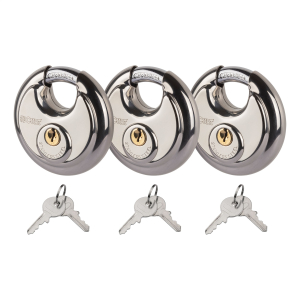 CURT 23085 Stainless Steel Disc Locks, 3-Pack
