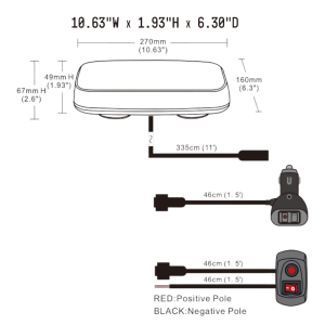 ARC Lighting | BuiltBright™ 12" LED Work Light Bar; Strobe; Amber/White | BB6001A